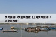 天气预报15天查询百度（上海天气预报15天查询百度）