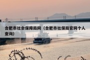 合肥市社会保障局网（合肥市社保局官网个人查询）