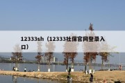 12333sh（12333社保官网登录入口）