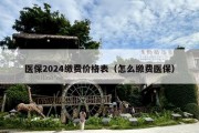 医保2024缴费价格表（怎么缴费医保）