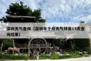 深圳天气查询（深圳半个月天气预报15天查询结果）