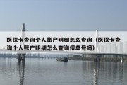 医保卡查询个人账户明细怎么查询（医保卡查询个人账户明细怎么查询保单号吗）