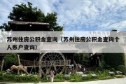 苏州住房公积金查询（苏州住房公积金查询个人账户查询）