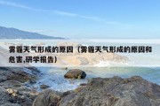 雾霾天气形成的原因（雾霾天气形成的原因和危害,研学报告）