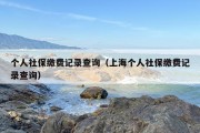 个人社保缴费记录查询（上海个人社保缴费记录查询）