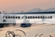 广东省职称申报（广东省职称申报系统入口官网）