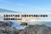 东营市天气预报（东营市天气预报15天查询百度知道新化mu）