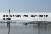 沈阳一周天气预报（沈阳一周天气预报7天查询结果）