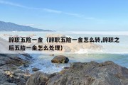 辞职五险一金（辞职五险一金怎么转,辞职之后五险一金怎么处理）