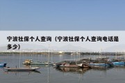 宁波社保个人查询（宁波社保个人查询电话是多少）